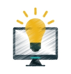Drawing technology device idea creative Drawing technology device idea creative vector image