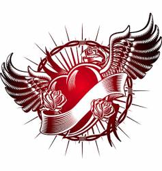 Heart and roses crown vector image