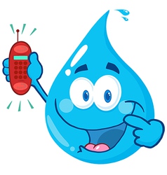 Water Drop Holding A Telephone vector image