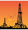 Oil rig silhouettes vector image