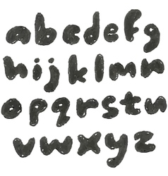 Lower case hand drawn blackened alphabet Lower case hand drawn blackened alphabet vector image