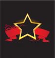 Gold star with ribbon vector image