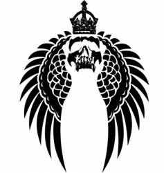 Crowned skull on wings vector image