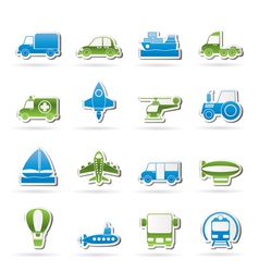Different kind of transportation icons vector image