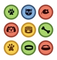 Set of cat and dog icons in retro style vector image