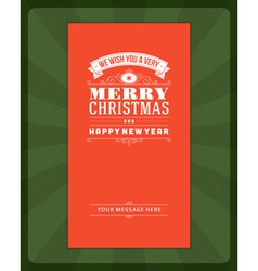 Merry Christmas invitation card vector image