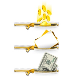 Zipper icon set vector image