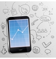 Mobile phone with social media concept vector image