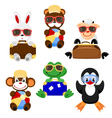 Cute animals go to holiday vector image