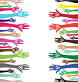 Hands united pattern vector image