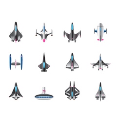 Different spaceships in flight vector image