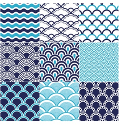 Seamless ocean wave pattern vector image