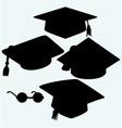 Set graduation cap vector image