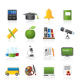 Education and school objects icons vector image
