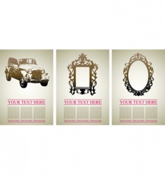 Retro car and frames vector image