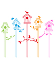 Birds with houses vector image