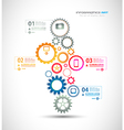 Infographic design template with gear chain vector image