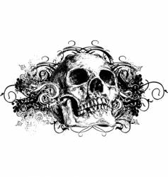 Grunge skull vector image