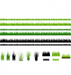 Grass collection isolated on white vector image
