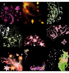 Set of floral patterns background vector image