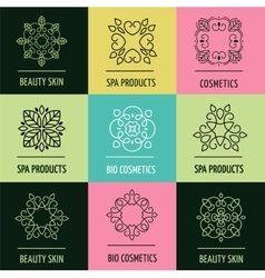 Set of abstract lineart linear simple design vector image