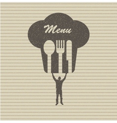 Restaurant menu retro poster vector image