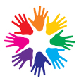 Colorful hand prints vector image