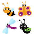 Cute little cartoon bugs isolated on white vector image