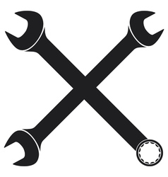 Crossed wrenches silhouette vector image