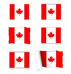 Canada flag set vector image
