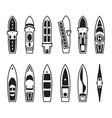 Sea ships and boats from above vector image