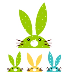 Cute patterned bunny set isolated on white vector image