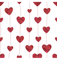 Garland with red hearts in the crystalline style vector image