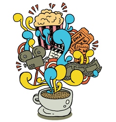 Coffee cup series movie Coffee cup series movie vector image