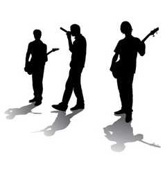 Silhouettes of young rockers vector image