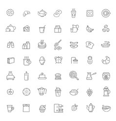 Outline breakfast icons vector image