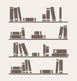 Simply retro books library on the shelf vector image