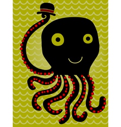 Octopus salutes vector image