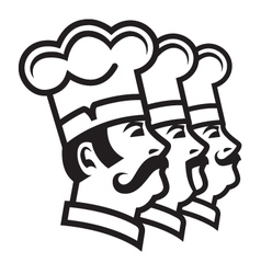 Mustachioed chefs set vector image