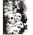 Wall of skulls illustration vector image