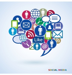 Icons of social media vector image