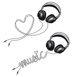 Headphone with heart vector image