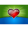 Heart background blue green red vector image