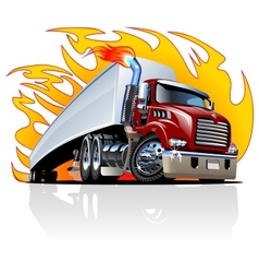 Cartoon Semi Truck One-click repaint vector image