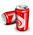 Opened and closed red cola can vector image