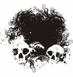 Fear grunge skulls illustration vector image