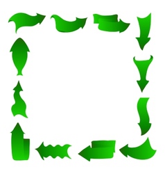 Abstract arrows frame green vector image