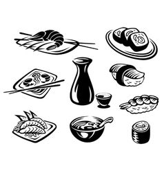 Japanese seafood restaurant vector image