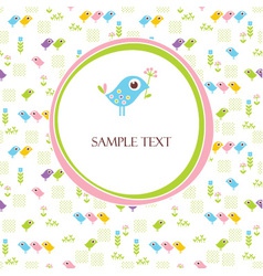 Greeting card with cute bird Greeting card with cute bird vector image