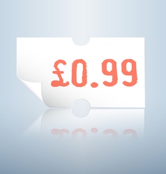 Clean white price tag vector image